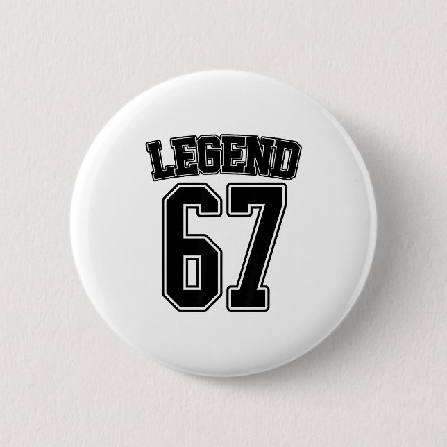 Legend 67 Six Seven Srts Number Varsity Team 67th  Button (Front)