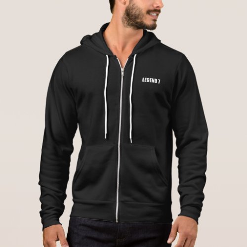 Legend 7 Sports Graphic Men's Black Zip-Up Hoodie