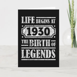 Legend Born in 1930 Retro Vintage Birthday Gift Card