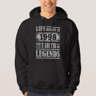 Legend Born in 1998 Retro Vintage Birthday Gift Hoodie