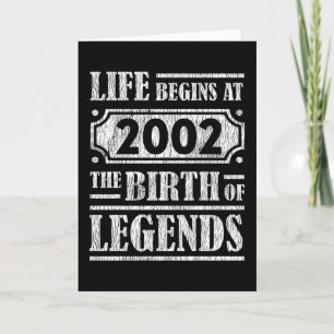 Legend Born in 2002 Retro Vintage Birthday Gift Card