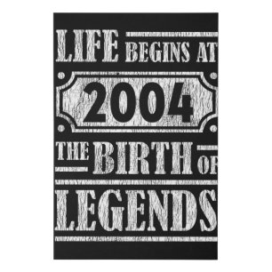 Legend Born in 2004 Retro Vintage Birthday Gift Faux Canvas Print