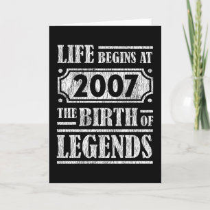 Legend Born in 2007 Retro Vintage Birthday Gift Card