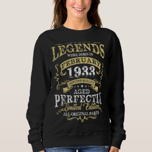 Legend Born In February 1933 90th Birthday Tee 90