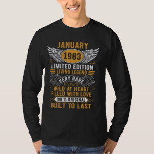 Legend Born In January 1983 Vintage Birthday T-Shirt