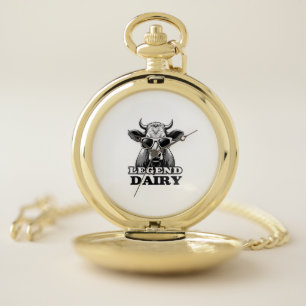 Legend Dairy Funny Farmer Cow Farmer Pun Graphic T Pocket Watch