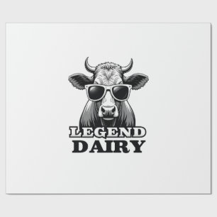 Legend Dairy Funny Farmer Cow Farmer Pun Graphic T Wrapping Paper