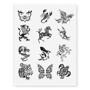 Legend fantasy creatures and beasts temporary tattoos