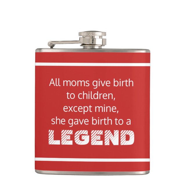 Legend Funny Saying Typography Flask (Front)