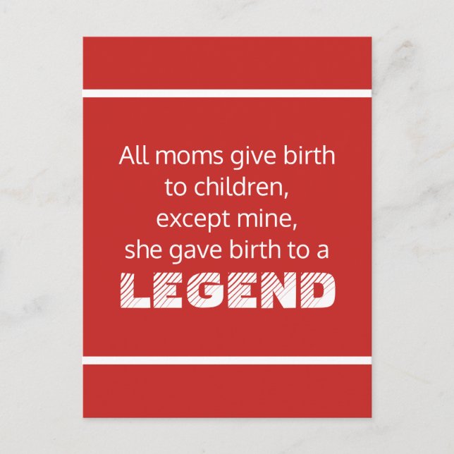 Legend Funny Saying Typography Postcard (Front)