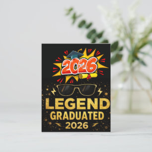 Legend Graduated 2026 Funny Graduation Design pos Invitation