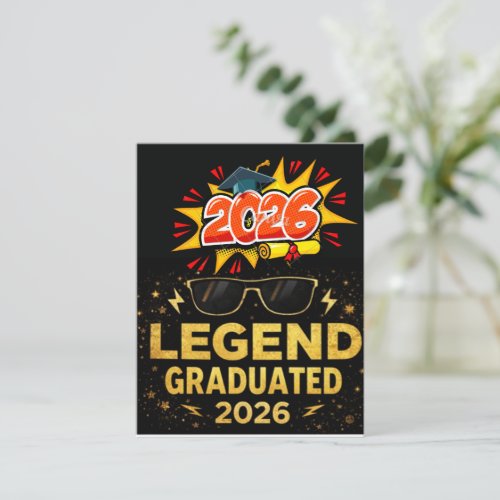 Legend Graduated 2026 Funny Graduation Design |pos Invitation
