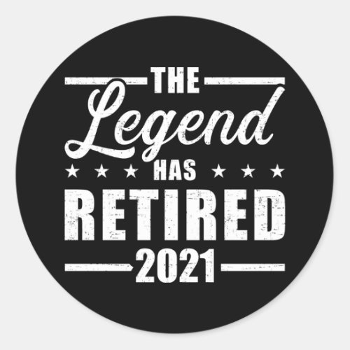 Legend has retired 2021 classic round sticker