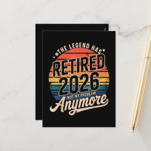 Legend Has Retired 2026 Not My Problem Anymore Holiday Postcard