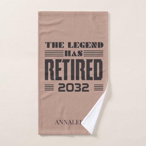 Legend Has Retired Personalized Boss Retirement Hand Towel