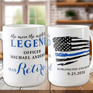 Legend Has Retired Thin Blue Line Personalized Coffee Mug