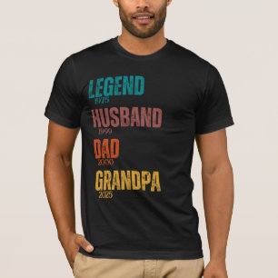 Legend Husband Dad Grandpa Custom Years Retro T-Shirt