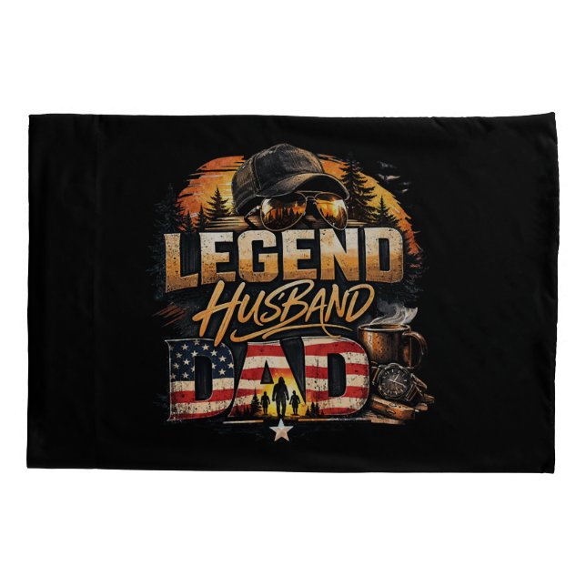 Legend Husband Dad Pillow Case (Back)