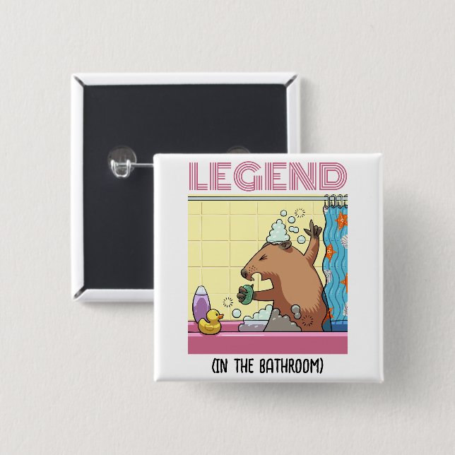Legend (In The Bathroom) Singing Groundhog Button (Front & Back)