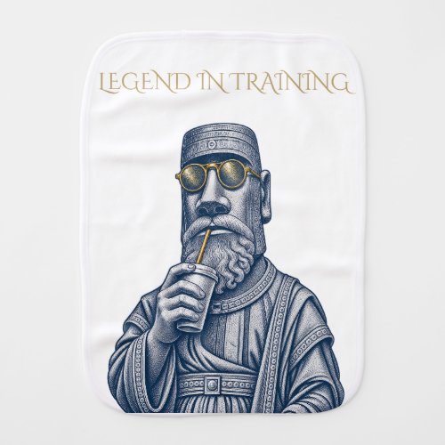 LEGEND IN TRAINING Vintage Art Baby Burp Cloth