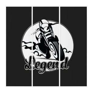Legend Motorcycle T-Shirt Wood Wall Art