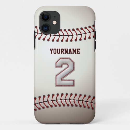 Legend Number 2 Shortstop _ Custom Name Baseball iPhone 11 Case