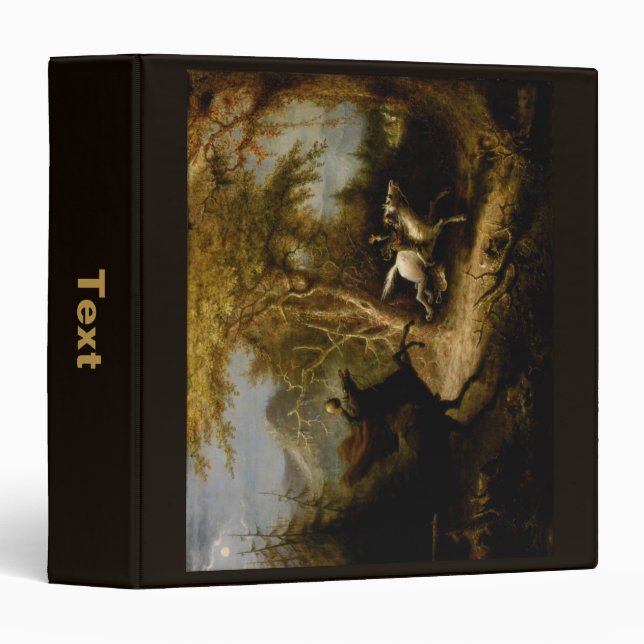 Legend of Headless Horseman Halloween Ghost 3 Ring Binder (Front/Spine)