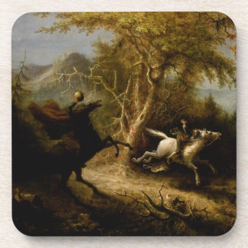 Legend of Headless Horseman Halloween Ghost Beverage Coaster