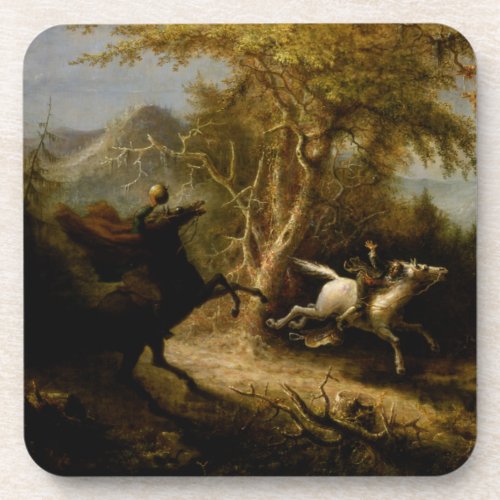 Legend of Headless Horseman Halloween Ghost Beverage Coaster