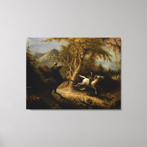 Legend of Headless Horseman Halloween Ghost Canvas Print