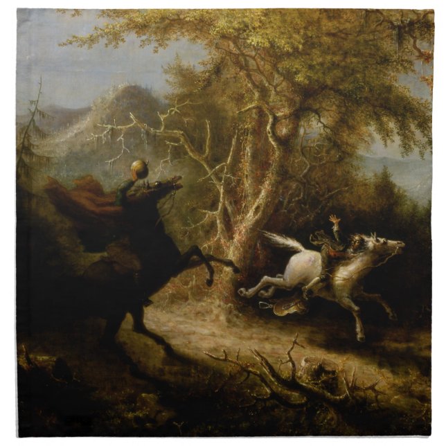 Legend of Headless Horseman Halloween Ghost Cloth Napkin (Front)