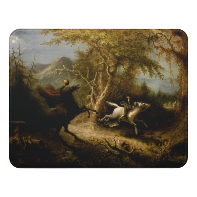 Legend of Headless Horseman Halloween Ghost Door Sign (Contemporary Front)