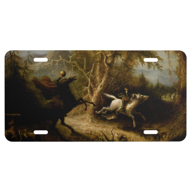 Legend of Headless Horseman Halloween Ghost License Plate (Front)
