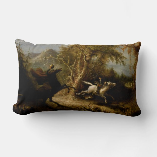 Legend of Headless Horseman Halloween Ghost Lumbar Pillow (Front)