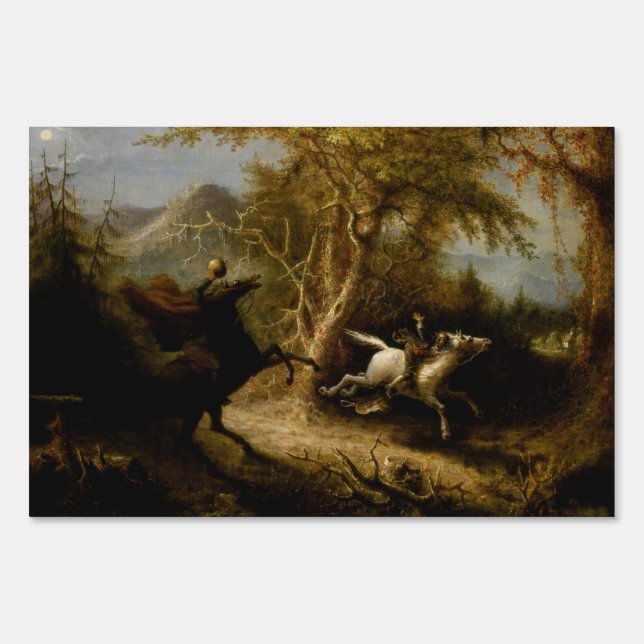 Legend of Headless Horseman Halloween Ghost Sign (Front)