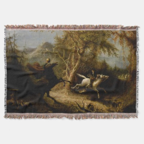 Legend of Headless Horseman Halloween Ghost Throw Blanket