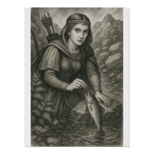 Legend of Mathilde and the Trout of Orval, Belgium Poster