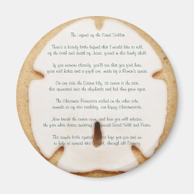 Legend of the Sand Dollar Round Magnet (Front)