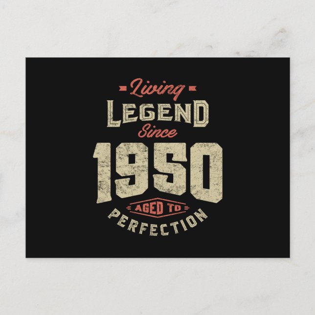 Legend Since 1950 Birthday Gift Postcard (Front)
