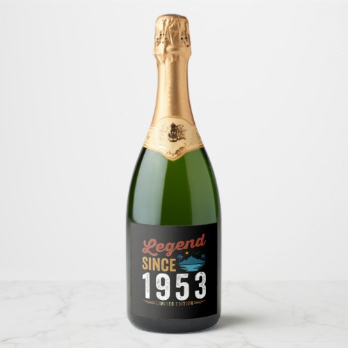 Legend Since 1953 Birthday Retro Vintage Sparkling Wine Label