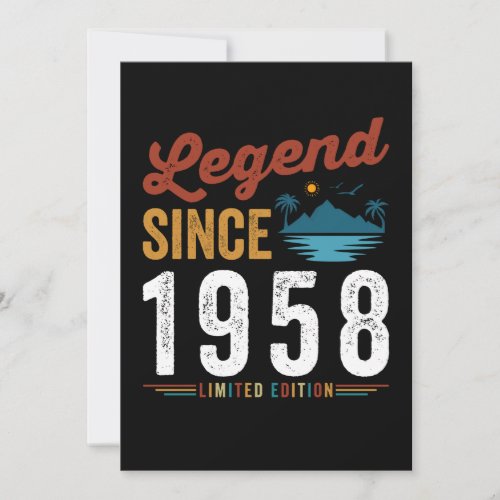 Legend Since 1958 Birthday Retro Vintage Invitation