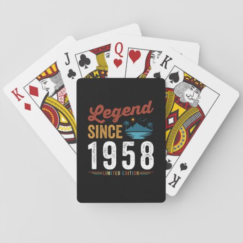 Legend Since 1958 Birthday Retro Vintage Poker Cards