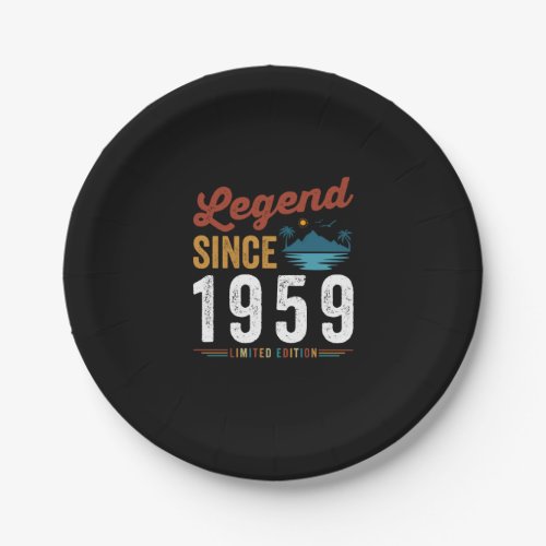 Legend Since 1959 Birthday Retro Vintage Paper Plates