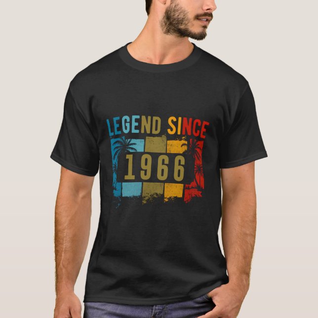 Legend Since 1966 Birthday Design T-Shirt (Front)
