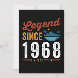 Legend Since 1968 Birthday Retro Vintage Invitation