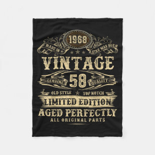 Legend Since 1968 Vintage 58th Birthday For Him Fleece Blanket