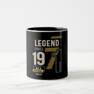 Legend Since 1971 52 birthday Two-Tone Coffee Mug