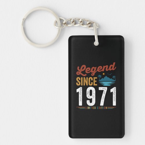 Legend Since 1971 Birthday Retro Vintage Keychain