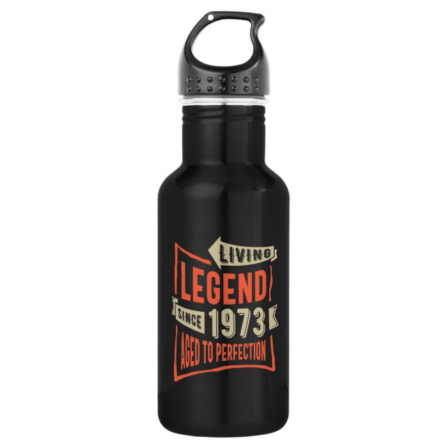 Legend Since 1973 Birthday Gift Stainless Steel Water Bottle (Front)