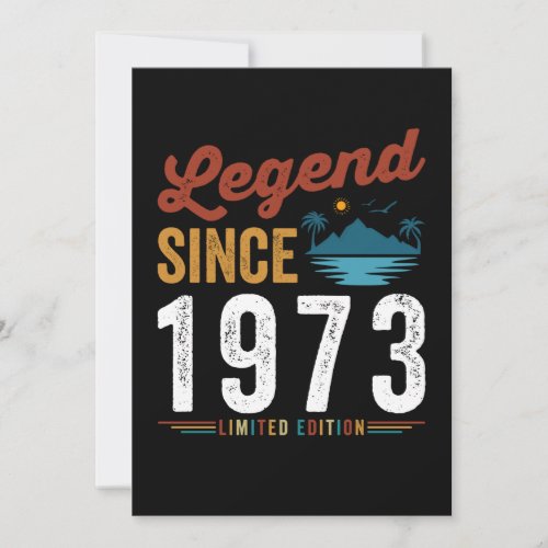 Legend Since 1973 Birthday Retro Vintage Invitation